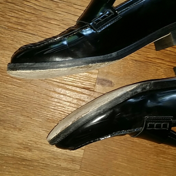 Theory Black Patent Loafers 37 1/2 - Picture 4 of 7